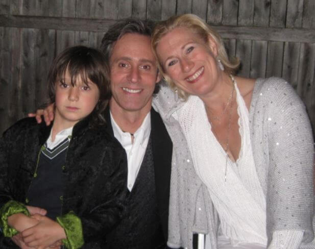 Jeremy Gill with his parents, Michel Gill and Jayne Atkinson.